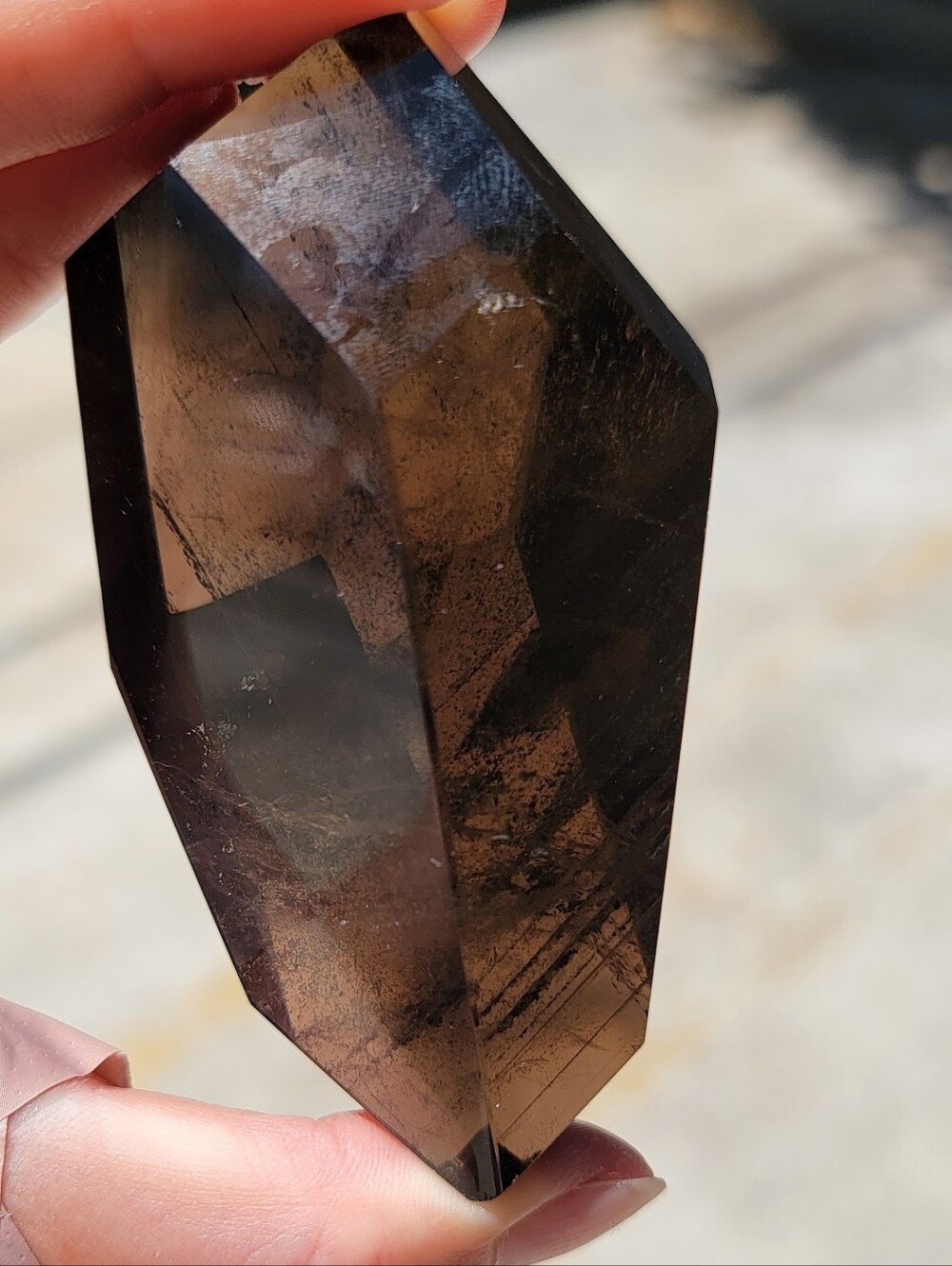 NEW 3.54" x 1.8" x 1.6" SMOKY QUARTZ FREEFORM WITH GARDEN QUARTZ PHANTOM